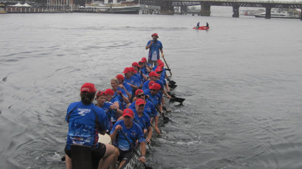 Crew at finish line