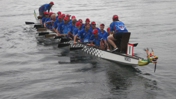 Crew at finish line